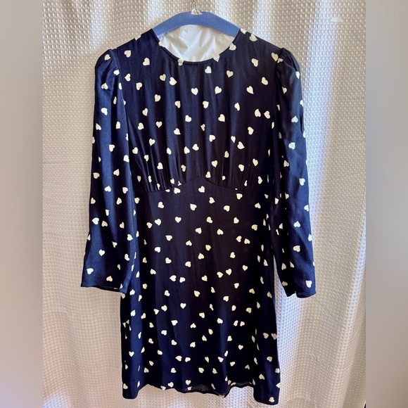 Reformation Brantley 3/4 Sleeve Mini Dress in Luv It Heart Print - Picture 2 of 6